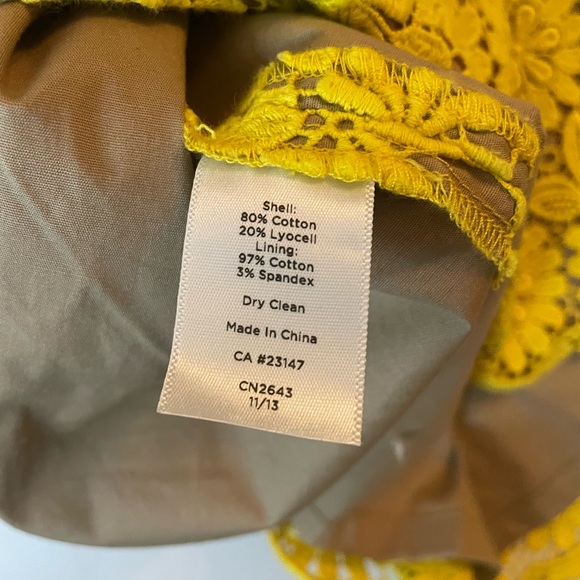 Talbots Yellow Crochet Lace Two Piece Set Skirt And Blouse Size 16 Easter Outfit - Picture 7 of 13